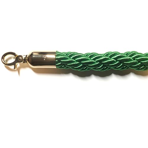 Green Braided Stanchion Rope with Gold ends 1.5m | Stalwart DA-BR01GG