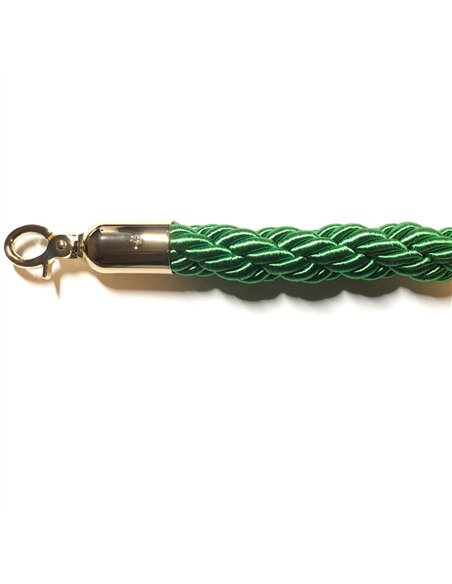 Green Braided Stanchion Rope with Gold ends 1.5m | Stalwart DA-BR01GG