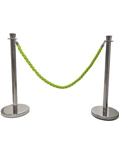 Green Braided Stanchion Rope with Silver ends 1.5m | Stalwart DA-BR01GS