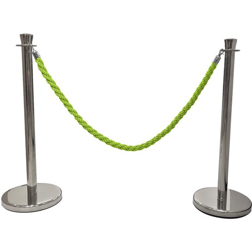 Green Braided Stanchion Rope with Silver ends 1.5m | Stalwart DA-BR01GS
