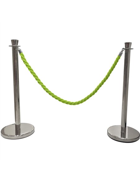 Green Braided Stanchion Rope with Silver ends 1.5m | Stalwart DA-BR01GS