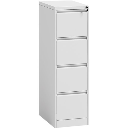 Professional 4 Drawer Filing Cabinet 460 x 600 x 1315mm White | Stalwart DA-HDKF04WHITE