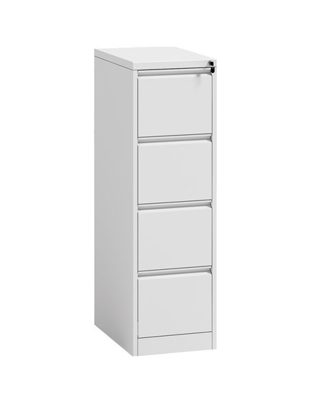 Professional 4 Drawer Filing Cabinet 460 x 600 x 1315mm White | Stalwart DA-HDKF04WHITE