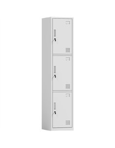 Commercial White 3 Door Locker 380x450x1800mm | Stalwart DA-HDGZ03WHITE