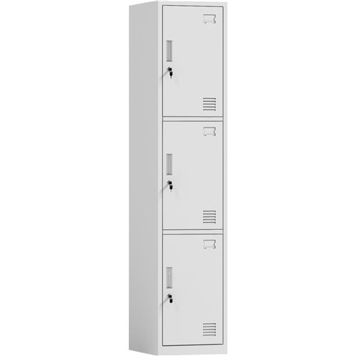 Commercial White 3 Door Locker 380x450x1800mm | Stalwart DA-HDGZ03WHITE