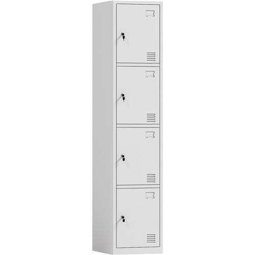 Commercial White 4 Door Locker 380x450x1800mm | Stalwart DA-HDGZ04WHITE