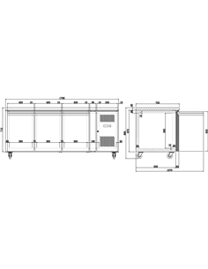 Commercial Freezer Counter Ventilated 3 Doors Depth 700mm | Stalwart DA-THP3100BTEC 2