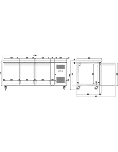Commercial Freezer Counter Ventilated 3 Doors Depth 600mm | Stalwart DA-THSNACK3100BTEC 2