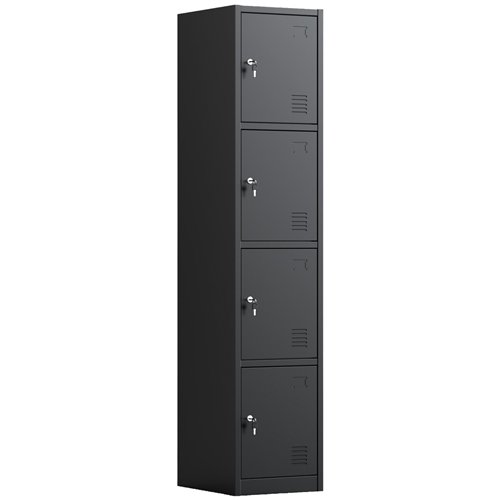 Commercial Black 4 Door Locker 380x450x1800mm | Stalwart DA-HDGZ04BLACK
