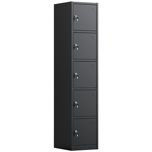 Commercial Black 5 Door Locker 380x450x1800mm | Stalwart DA-HDGZ05BLACK