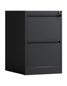 Professional 2 Drawer Filing Cabinet 460 x 600 x 716mm Black | Stalwart DA-HDKF02BLACK