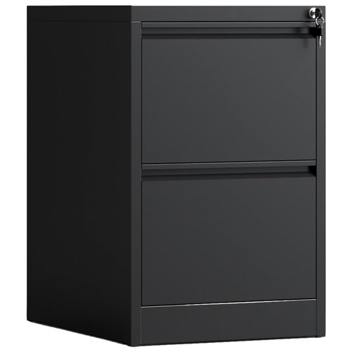 Professional 2 Drawer Filing Cabinet 460 x 600 x 716mm Black | Stalwart DA-HDKF02BLACK