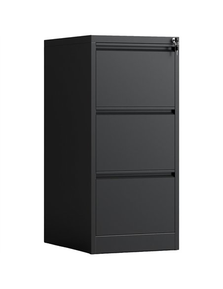 Professional 3 Drawer Filing Cabinet 460 x 600 x 1015mm Black | Stalwart DA-HDKF03BLACK