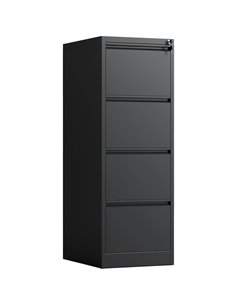 Professional 4 Drawer Filing Cabinet 460 x 600 x 1315mm Black | Stalwart DA-HDKF04BLACK