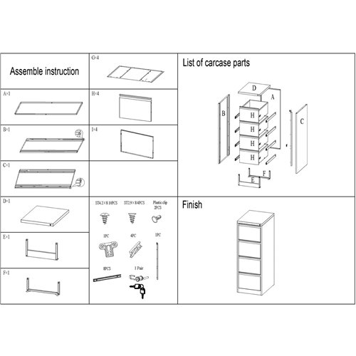 Professional 4 Drawer Filing Cabinet 460 x 600 x 1315mm Black | Stalwart DA-HDKF04BLACK
