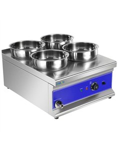 Commercial Countertop Wet Heat Bain Marie with 4 x 7L Round Pots and Lids 1500W 490 x 600 x 330mm | Stalwart DA-BM4TT 2