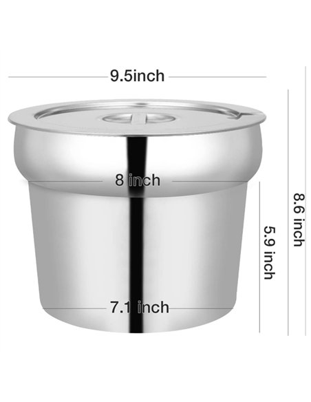 Commercial Countertop Wet Heat Bain Marie with 4 x 7L Round Pots and Lids 1500W 490 x 600 x 330mm | Stalwart DA-BM4TT