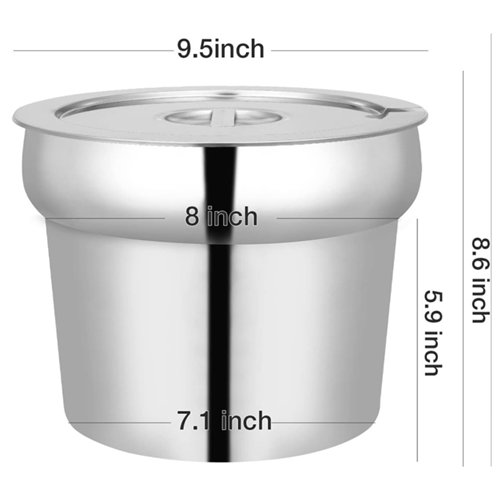 Commercial Countertop Wet Heat Bain Marie with 6 x 7L Round Pots and Lids 2000W 740 x 600 x 330mm | Stalwart DA-BM6TT