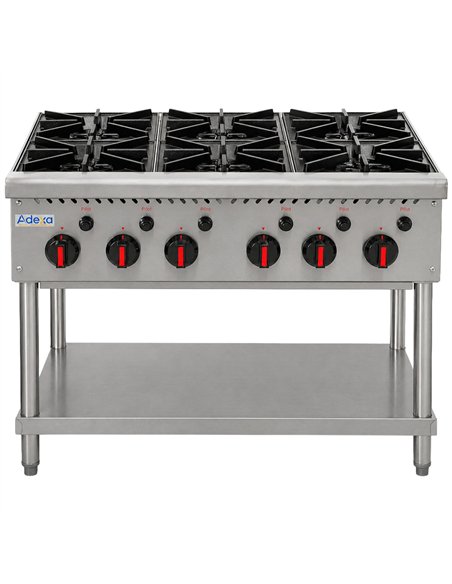 Commercial Freestanding Gas Range 31.2kW 915 x 757 x 801mm | Stalwart DA-HP36F