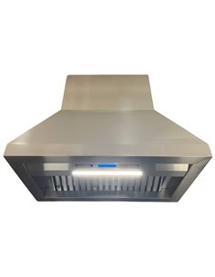 Commercial Wall Mounted Stainless Steel Extraction Hood with Touch Control, Remote and LED Lighting 914 x 559mm | Stalwart DA-D3