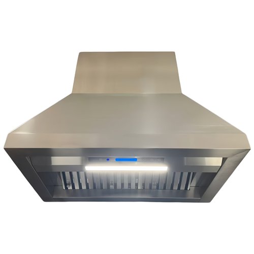 Commercial Wall Mounted Stainless Steel Extraction Hood with Touch Control, Remote and LED Lighting 914 x 559mm | Stalwart DA-D3