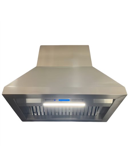 Commercial Wall Mounted Stainless Steel Extraction Hood with Touch Control, Remote and LED Lighting 914 x 559mm | Stalwart DA-D3