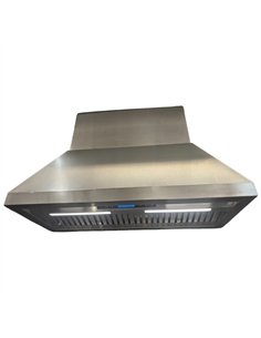 Commercial Wall Mounted Stainless Steel Extraction Hood with Touch Control, Remote and LED Lighting 1219 x 559mm | Stalwart DA-D