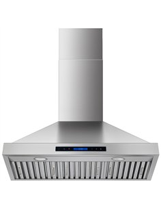 Commercial Wall Mounted Stainless Steel Extraction Hood with Touch Control, Remote and LED Lighting 895 x 600mm | Stalwart DA-D3