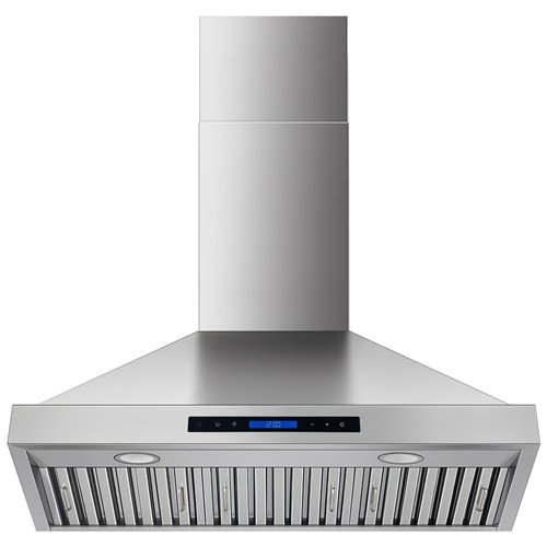 Commercial Wall Mounted Stainless Steel Extraction Hood with Touch Control, Remote and LED Lighting 895 x 600mm | Stalwart DA-D3