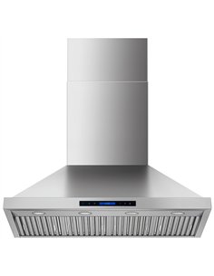 Commercial Wall Mounted Stainless Steel Extraction Hood with Touch Control, Remote and LED Lighting 1195 x 600mm | Stalwart DA-D