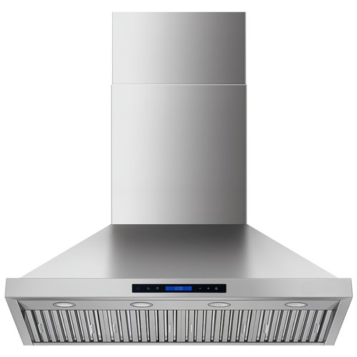 Commercial Wall Mounted Stainless Steel Extraction Hood with Touch Control, Remote and LED Lighting 1195 x 600mm | Stalwart DA-D