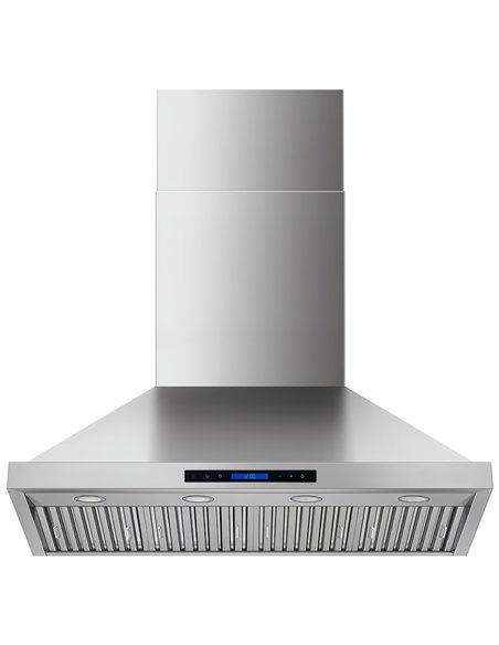 Commercial Wall Mounted Stainless Steel Extraction Hood with Touch Control, Remote and LED Lighting 1195 x 600mm | Stalwart DA-D
