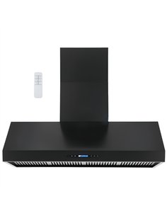 Commercial Wall Mounted Black Extraction Hood with Touch Control, Remote and LED Lighting 1524 x 686mm | Stalwart DA-D60GF327
