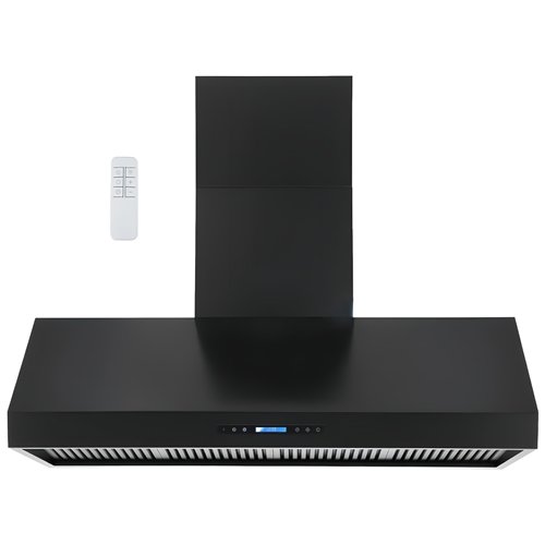 Commercial Wall Mounted Black Extraction Hood with Touch Control, Remote and LED Lighting 1524 x 686mm | Stalwart DA-D60GF327