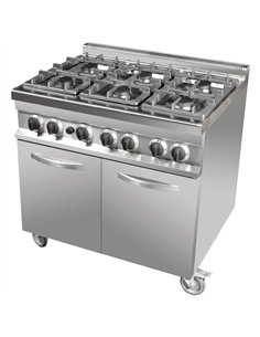 6 Burner Gas Oven Range with Castors 900 x 730 x 900mm | Stalwart DA-GR763