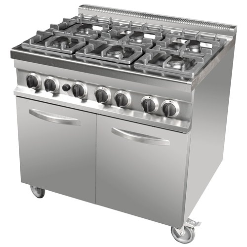 6 Burner Gas Oven Range with Castors 900 x 730 x 900mm | Stalwart DA-GR763