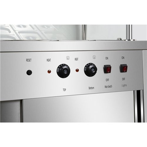 Commercial Mobile Bain Marie Food Service Counter with Hot Cupboard and Heated Gantry | Stalwart DA-HXHYH4WS