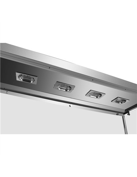Commercial Mobile Bain Marie Food Service Counter with Hot Cupboard and Heated Gantry | Stalwart DA-HXHYH4WS