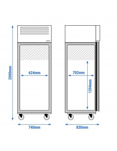 Commercial Freezer Upright cabinet Stainless steel 600 litres Single door GN2/1 Static cooling | DA-F600S 2