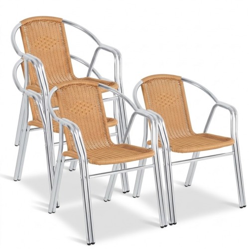 Aluminium & Natural Wicker Outdoor...