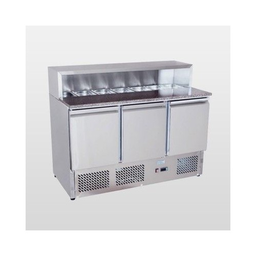 Atosa Ice-A-Cool Refrigerated Prep Station Marble Counter 3 Door