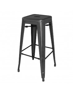 Bolero DL881 Black Steel Bistro High Stool Pack of 4