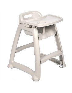 Sturdy Baby High Chair with Tray &amp Castors Stackable | Stalwart DA- B9901