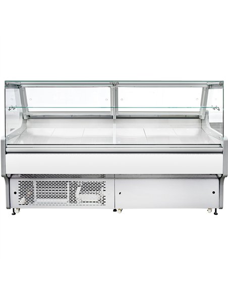 Serve over Deli counter White front Straight glass front Width 1330mm | Stalwart DA- BLUEL128
