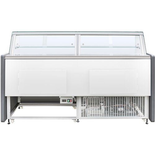 Serve over Deli counter White front Straight glass front Width 1330mm | Stalwart DA- BLUEL128
