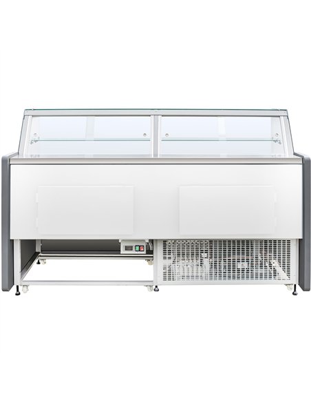 Serve over Deli counter White front Straight glass front Width 1330mm | Stalwart DA- BLUEL128