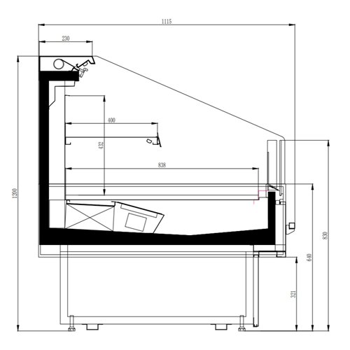 Serve Over Double-Layer Deli Counter Flat Glass Front 1875x1115x1200mm | Stalwart DA- BLUEL402