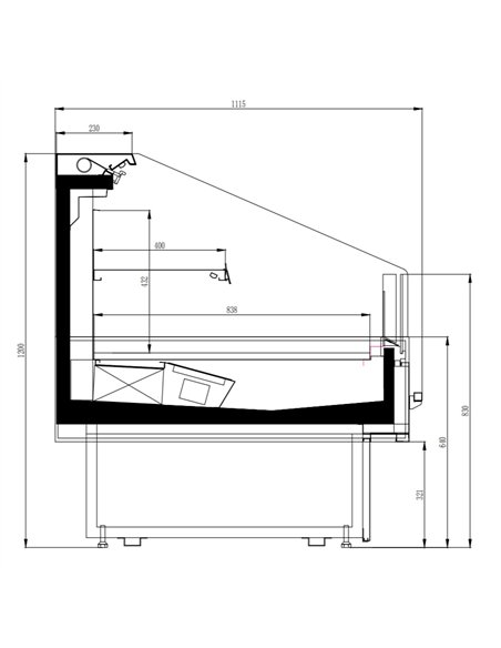 Serve Over Double-Layer Deli Counter Flat Glass Front 1875x1115x1200mm | Stalwart DA- BLUEL402