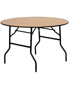 Round Folding Banquet Catering Table Plywood Ø1220x760mm | Stalwart DA- AOX520