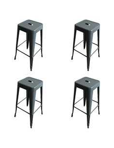 Industrial Bar Stool Steel Grey Finish 310x310x770mm | Stalwart DA- HYX504STEELGREY